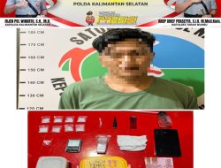 Ringkus Pemuda 28 Tahun di Satui, Satresnarkoba Polres Tanbu Sita 8 Paket Sabu dan ½ Butir Pil Ekstasi