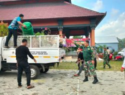 Seluruh Koramil Jajaran Kodim 1022 Tanbu Gelar Karya Bakti Sambut HUT ke-79 TNI