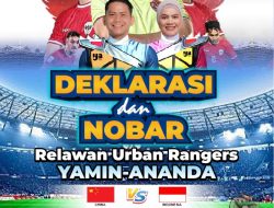 Dideklarasikan Hari Ini, Relawan Urban Rangers Siap Galang Dukungan untuk Menangkan Yamin-Ananda