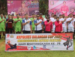 Turnamen Mini Soccer Antar Satker Meriahkan Hari Bhayangkara ke-79 di Polres Balangan