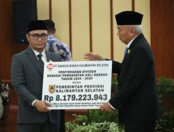 Dividen Meningkat, Gubernur Kalsel Terima Rp67,37 Miliar dari BPD Kalsel dan PT Bangun Banua