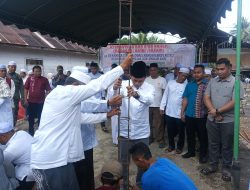 Bupati Balangan Hadiri Peletakan Batu Pertama Pembangunan Langgar Nurul Rahman di Desa Halong