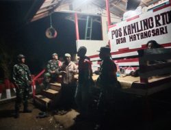 Tingkatkan Siskamling, Danramil dan Babinsa Kontrol Ronda Malam di Desa Mayang Sari