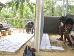 Satgas TMMD ke-126 Kodim 1022 Tanbu Lanjutkan Pengerjaan Pembangunan Sarpras di Desa Rejosari