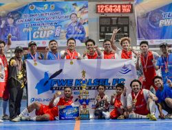 Tampil Bermentalkan Baja dan Ambisi Jadi Juara, FWE Kalsel Kampiun Turnamen Futsal PWI Kalsel–Adaro Cup 2025