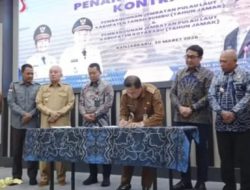 Bupati Kotabaru Hadiri Penandatangan Kontrak Lajutan Pembangunan Jembatan Pulau Laut