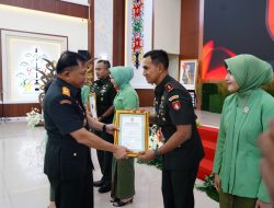 Dandim 1022 Tanbu Raih Penghargaan sebagai Perwira Berprestasi Kodam XXII Tambun Bungai