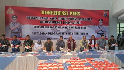 Polda Kalsel Gagalkan Peredaran 128,7 Kg Sabu, Gubernur H Muhidin Apresiasi Pengungkapan Jaringan Narkotika Lintas Provinsi