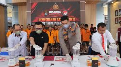 Polres Tanbu Gelar Pemusnahan Barang Bukti 2.137,52 Gram Sabu dan 30,5 Butir Pil Ekstasi