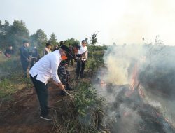 Gubernur H Muhidin Turun Langsung Padamkan Api Karhutla di Kawasan Pengayuan Banjarbaru