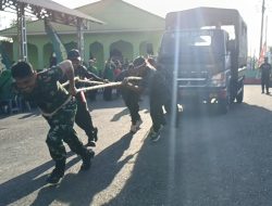 Letkol Inf Muhammad Taufik Akbar Tarik Truk dan Ikut Tarik Tambang