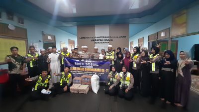 Peringati Hari Lalu Lintas Bhayangkara ke-71, Satlantas Polres Batola Gelar Bakti Sosial